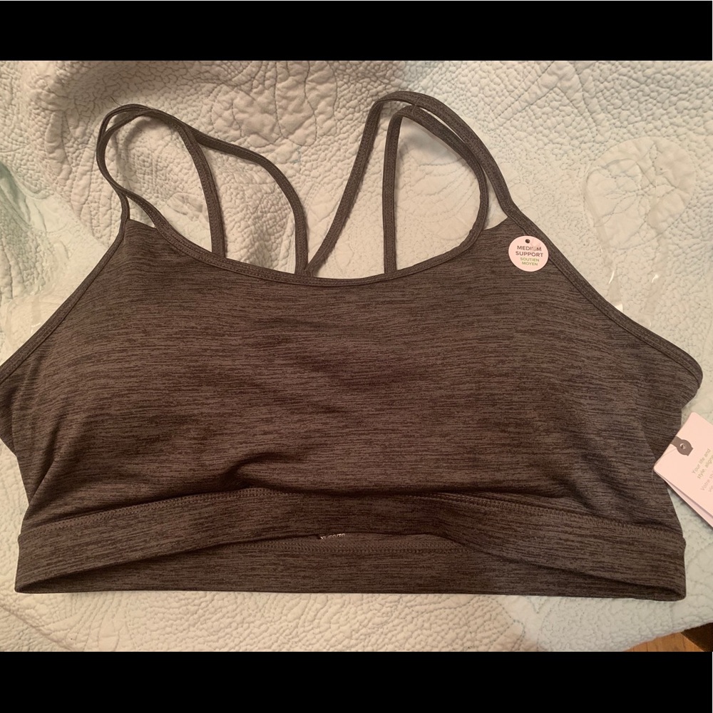 Charcoal heather bra solid OM-DRI moisture
